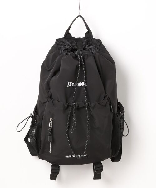 SPALDING(スポルディング)の「【SPALDING】MFTG DS DAY SACK スポルディング ロゴ デイサック(バックパック/リュック・メンズ・ブラック/アイボリー/グレー・FREE)」の1枚目の写真