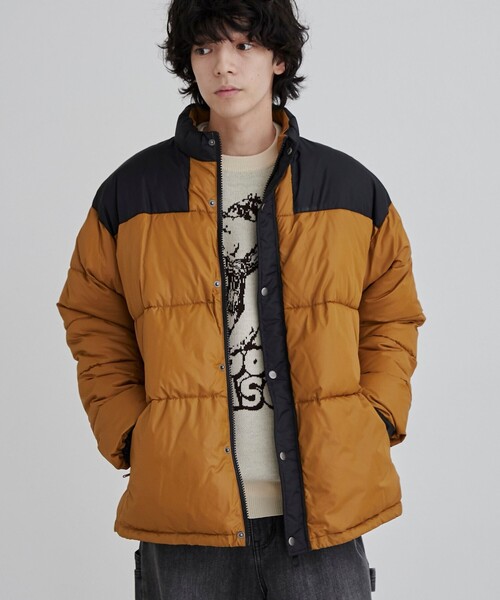 coen（コーエン）の「リップストップ中綿ブルゾン（ダウンジャケット/コート・メンズ・ブラウン/コバルトブルー・M/L）」の2枚目の写真