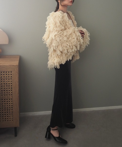 LAULEN（ローレン）の「pattern velour mermaid skirt /ハイウエストマーメイドベロアロングスカート（スカート・レディース・グレー/ブラック/ベージュ・FREE）」の13枚目の写真