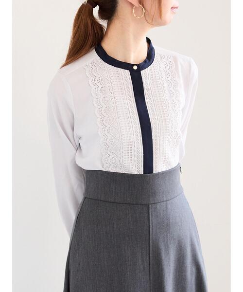 Te chichi（テチチ）の「金釦スカラップレースブラウス（シャツ/ブラウス・レディース・オフホワイト/グレー/チャコールグレー・F）」の8枚目の写真