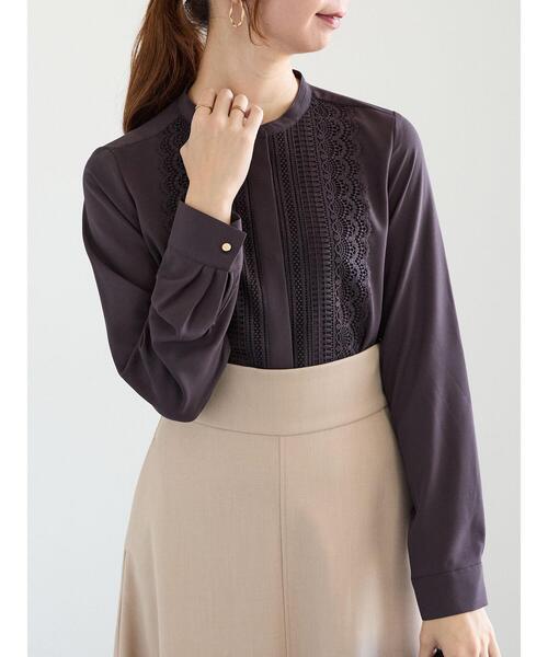 Te chichi（テチチ）の「金釦スカラップレースブラウス（シャツ/ブラウス・レディース・オフホワイト/グレー/チャコールグレー・F）」の5枚目の写真