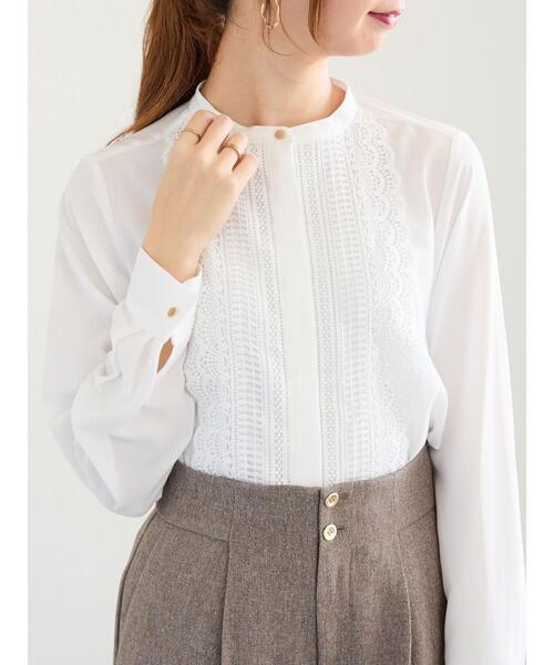 Te chichi（テチチ）の「金釦スカラップレースブラウス（シャツ/ブラウス・レディース・オフホワイト/グレー/チャコールグレー・F）」の13枚目の写真