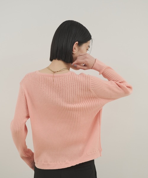 Shelly island（シェリーアイランド）の「ゴールドボタンリブニットカーディガン（ニット/セーター・レディース・ブラック/ピンク/ホワイト・FREE）」の15枚目の写真