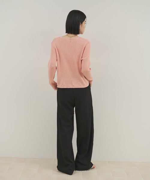 Shelly island（シェリーアイランド）の「ゴールドボタンリブニットカーディガン（ニット/セーター・レディース・ブラック/ピンク/ホワイト・FREE）」の20枚目の写真