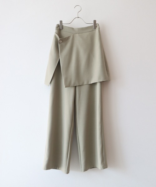 J by blue(ジェイバイブルー)の「レイヤードラップスカートパンツ(その他パンツ・レディース・ベージュ/グレー/ブラック・MEDIUM)」の9枚目の写真