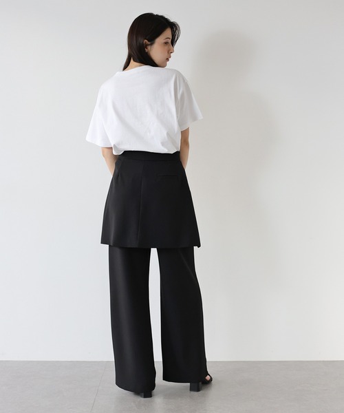 J by blue(ジェイバイブルー)の「レイヤードラップスカートパンツ(その他パンツ・レディース・ベージュ/グレー/ブラック・MEDIUM)」の6枚目の写真