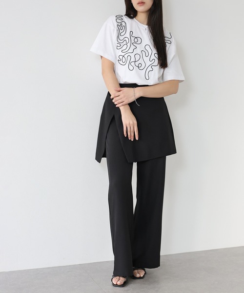 J by blue(ジェイバイブルー)の「レイヤードラップスカートパンツ(その他パンツ・レディース・ベージュ/グレー/ブラック・MEDIUM)」の5枚目の写真