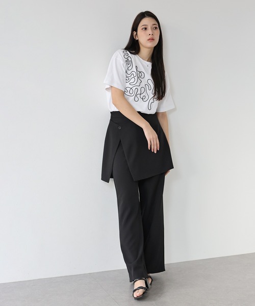 J by blue(ジェイバイブルー)の「レイヤードラップスカートパンツ(その他パンツ・レディース・ベージュ/グレー/ブラック・MEDIUM)」の8枚目の写真