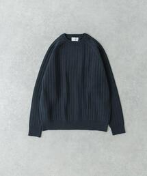 URBAN RESEARCH | new basic COTTON CASHMERE WIDE RIB CREW NECK KNIT(ニット/セーター)
