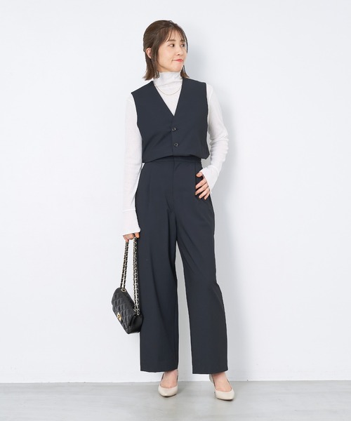 【1枚でコーデが完成＆動きやすい♪】CHANEL オールインワン セール】Vネックオールインワン〈セットアップ対応〉（つなぎ