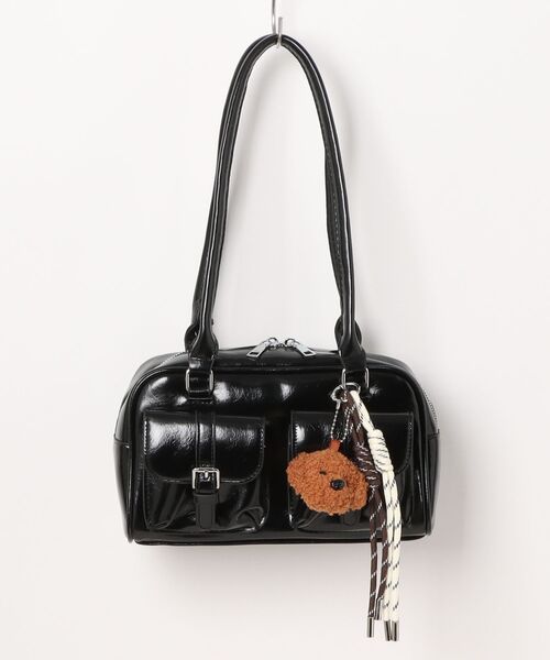 セール】an meets zakka キーホルダー付き合成皮革ロングハンドルミニ