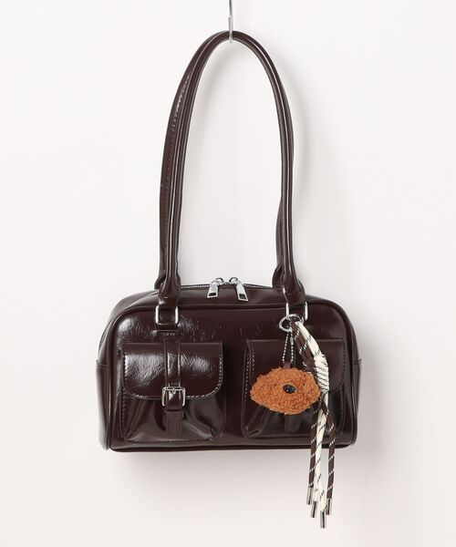 セール】an meets zakka キーホルダー付き合成皮革ロングハンドルミニ