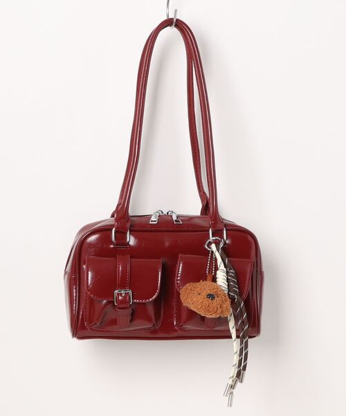 セール】an meets zakka キーホルダー付き合成皮革ロングハンドルミニ