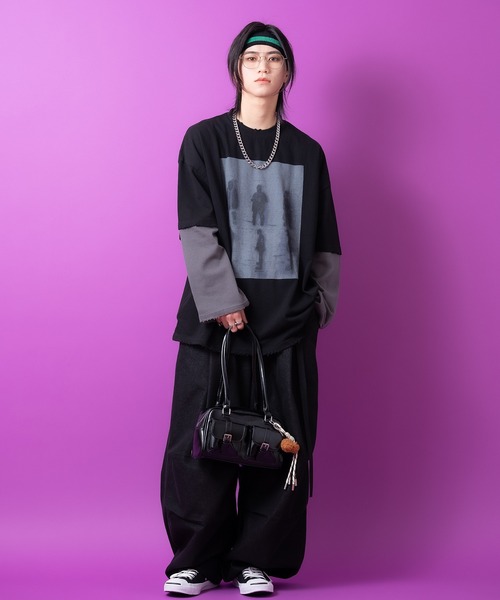 an meets zakka(アンミツザッカ)の「an meets zakka キーホルダー付き合成皮革ロングハンドルミニボストンバッグ(ボストンバッグ・レディース・ブラック/レッド/ブラウン・ONESIZE)」の9枚目の写真