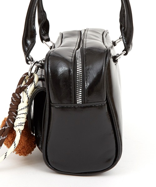 セール】an meets zakka キーホルダー付き合成皮革ロングハンドルミニ