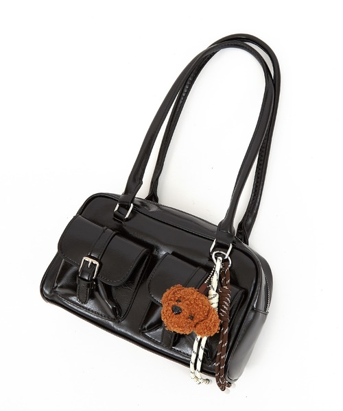 セール】an meets zakka キーホルダー付き合成皮革ロングハンドルミニ
