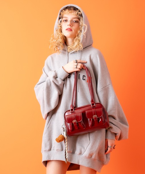 セール】an meets zakka キーホルダー付き合成皮革ロングハンドルミニ