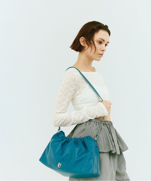 NICAL（ニカル）の「【本革】【NICAL】ギャザーショルダーバッグ/554181（ショルダーバッグ・レディース・ブラウン/ブラック/ブルー・FREE）」の3枚目の写真