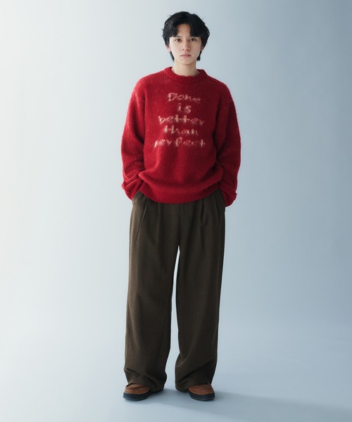Adoon plain（アドーンプレーン）の「SHAGGY MESSAGE LOGO KNIT　シャギーメッセージロゴニット（ニット/セーター・メンズ・ボルドー/ネイビー/チャコールグレー・LARGE/MEDIUM）」の21枚目の写真