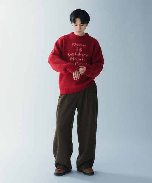 Adoon plain（アドーンプレーン）の「SHAGGY MESSAGE LOGO KNIT　シャギーメッセージロゴニット（ニット/セーター・メンズ・ボルドー/ネイビー/チャコールグレー・LARGE/MEDIUM）」の20枚目の写真