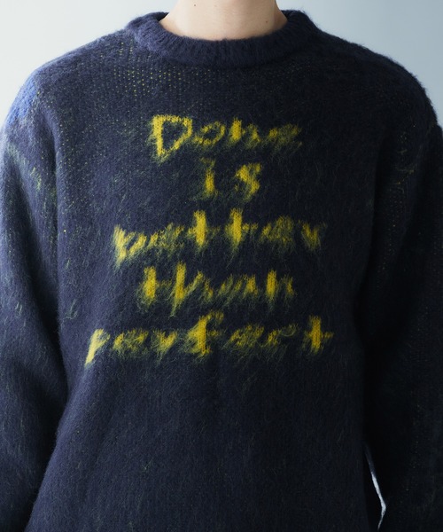 Adoon plain（アドーンプレーン）の「SHAGGY MESSAGE LOGO KNIT　シャギーメッセージロゴニット（ニット/セーター・メンズ・ボルドー/ネイビー/チャコールグレー・LARGE/MEDIUM）」の16枚目の写真