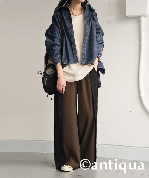 antiqua(アンティカ)の「バイカラーパンツ(その他パンツ・レディース・ホワイト系その他/ブラック・LARGE/MEDIUM)」の4枚目の写真
