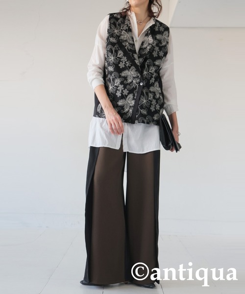 antiqua(アンティカ)の「バイカラーパンツ(その他パンツ・レディース・ホワイト系その他/ブラック・LARGE/MEDIUM)」の7枚目の写真