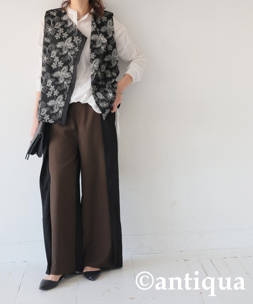 antiqua(アンティカ)の「バイカラーパンツ(その他パンツ・レディース・ホワイト系その他/ブラック・LARGE/MEDIUM)」の9枚目の写真