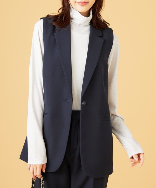 BELLUNA PLUS(ベルーナ)の「<C/S>テーラードジレ(ベスト・レディース・グレイッシュベージュ/ネイビー・X-LARGE/LARGE/MEDIUM)」の10枚目の写真