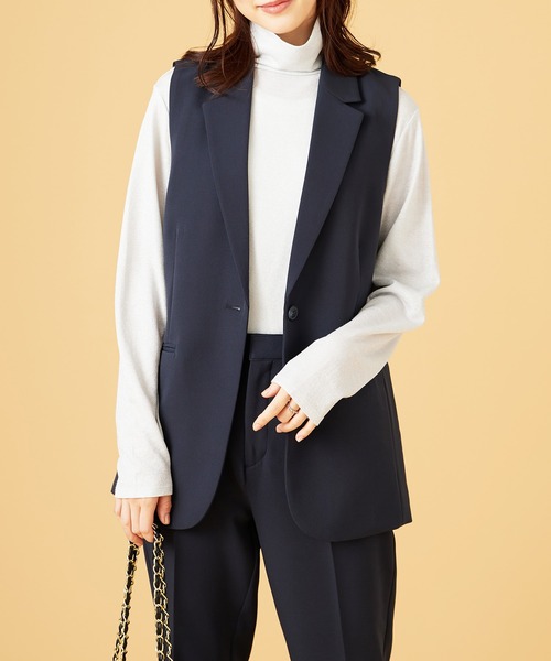 BELLUNA PLUS(ベルーナ)の「<C/S>テーラードジレ(ベスト・レディース・グレイッシュベージュ/ネイビー・X-LARGE/LARGE/MEDIUM)」の9枚目の写真
