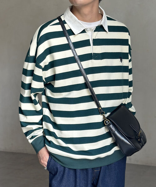 U.S. POLO ASSN.(ユーエスポロアッスン)の「ラガーシャツ(Tシャツ/カットソー・メンズ・グリーン/ブラウン/ネイビー/アイボリー・MEDIUM/LARGE)」の12枚目の写真