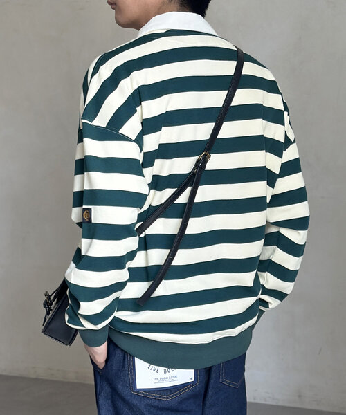 U.S. POLO ASSN.(ユーエスポロアッスン)の「ラガーシャツ(Tシャツ/カットソー・メンズ・グリーン/ブラウン/ネイビー/アイボリー・MEDIUM/LARGE)」の13枚目の写真
