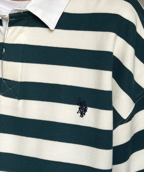 U.S. POLO ASSN.(ユーエスポロアッスン)の「ラガーシャツ(Tシャツ/カットソー・メンズ・グリーン/ブラウン/ネイビー/アイボリー・MEDIUM/LARGE)」の17枚目の写真