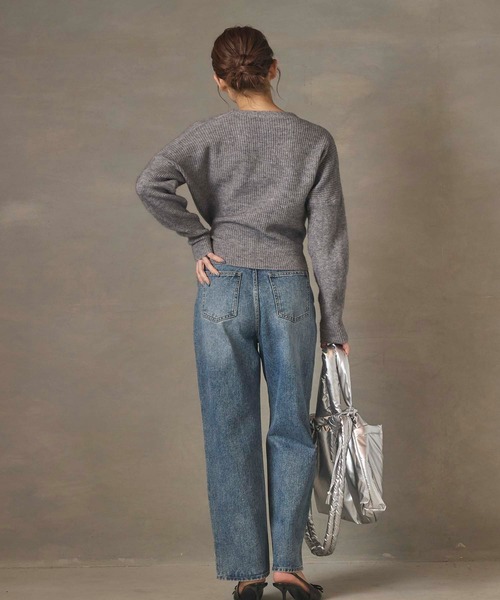 Edit Sheen（エディットシーン）の「カシュクールニットプルオーバー（カーディガン/ボレロ・レディース・ブラック/アイボリー/グレー・M）」の8枚目の写真