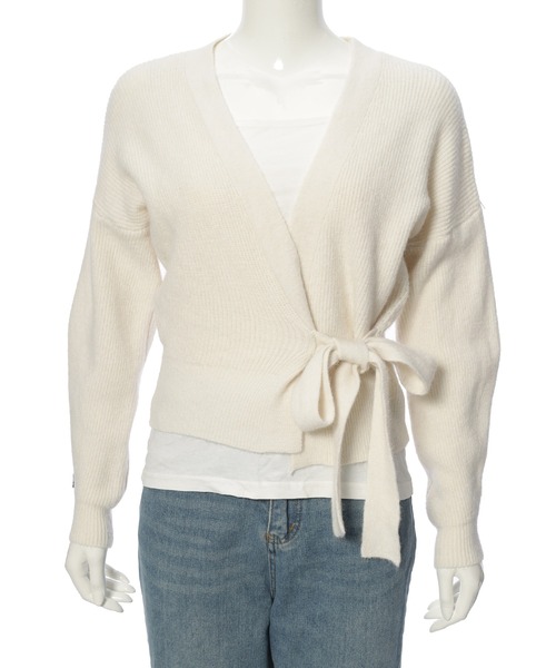 Edit Sheen（エディットシーン）の「カシュクールニットプルオーバー（カーディガン/ボレロ・レディース・ブラック/アイボリー/グレー・M）」の19枚目の写真