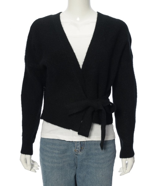 Edit Sheen（エディットシーン）の「カシュクールニットプルオーバー（カーディガン/ボレロ・レディース・ブラック/アイボリー/グレー・M）」の21枚目の写真