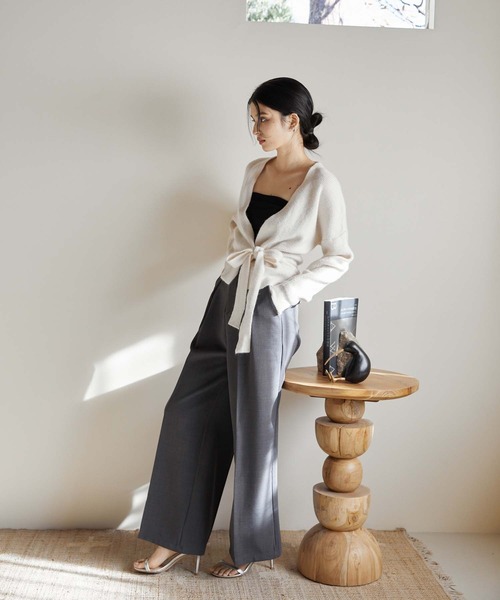 Edit Sheen（エディットシーン）の「カシュクールニットプルオーバー（カーディガン/ボレロ・レディース・ブラック/アイボリー/グレー・M）」の17枚目の写真