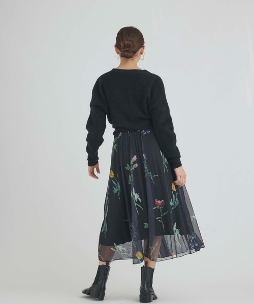 Edit Sheen（エディットシーン）の「カシュクールニットプルオーバー（カーディガン/ボレロ・レディース・ブラック/アイボリー/グレー・M）」の13枚目の写真