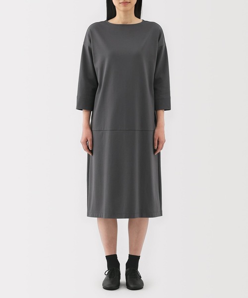 セール】婦人 二重編み七分袖ワンピース（ワンピース）｜無印良品