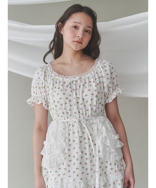 美品✨メリージェニー フラワーフリル レース ブルゾン ジップ