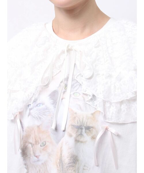 merry jenny（メリージェニー）の「flower frill 2wayつけ襟（付け襟・レディース・オフホワイト/ブラック/アイボリー・FREE）」の4枚目の写真