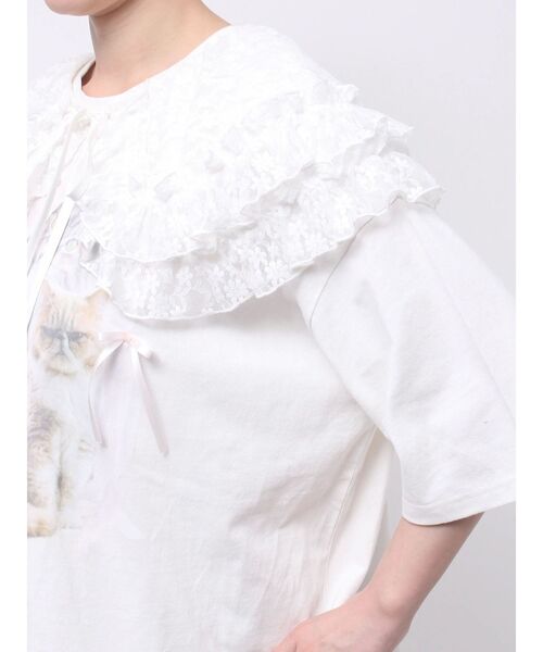 merry jenny（メリージェニー）の「flower frill 2wayつけ襟（付け襟・レディース・オフホワイト/ブラック/アイボリー・FREE）」の5枚目の写真