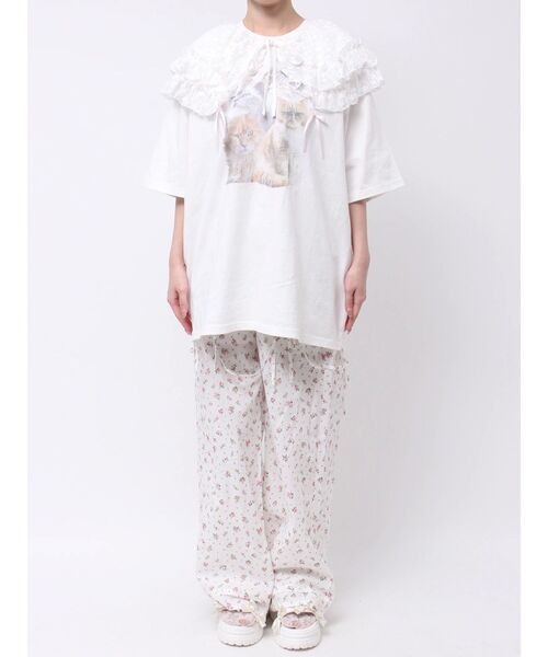 merry jenny（メリージェニー）の「flower frill 2wayつけ襟（付け襟・レディース・オフホワイト/ブラック/アイボリー・FREE）」の9枚目の写真