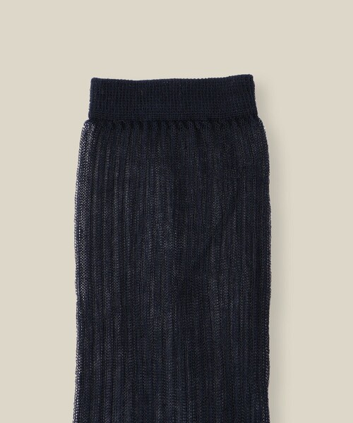 ROPE'(ロペ)の「リブシアーソックス(ソックス/靴下・レディース・オフホワイト/ネイビー/ライトグレー・FREE)」の4枚目の写真