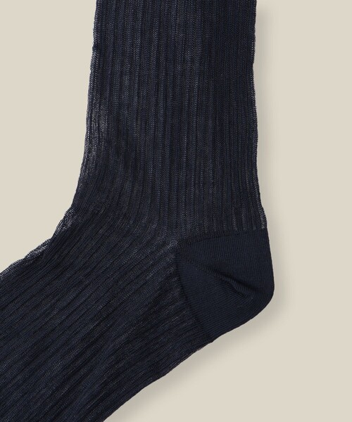 ROPE'(ロペ)の「リブシアーソックス(ソックス/靴下・レディース・オフホワイト/ネイビー/ライトグレー・FREE)」の5枚目の写真