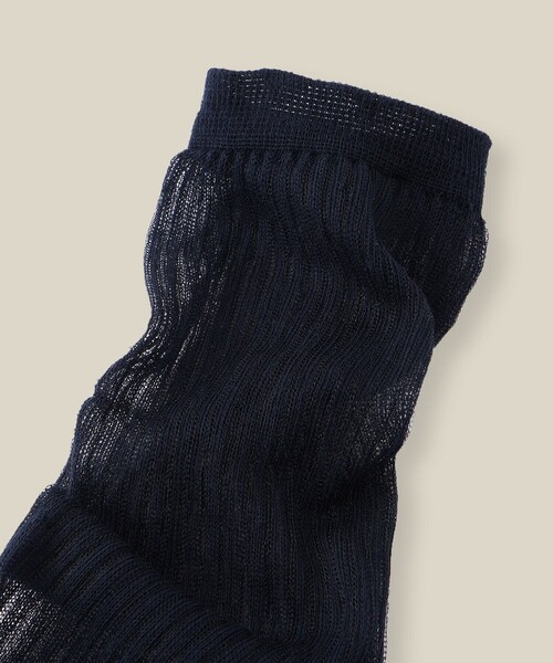 ROPE'(ロペ)の「リブシアーソックス(ソックス/靴下・レディース・オフホワイト/ネイビー/ライトグレー・FREE)」の7枚目の写真