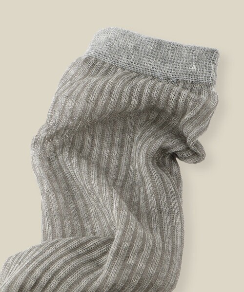 ROPE'(ロペ)の「リブシアーソックス(ソックス/靴下・レディース・オフホワイト/ネイビー/ライトグレー・FREE)」の8枚目の写真