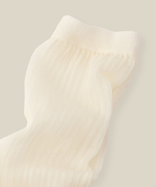 ROPE'(ロペ)の「リブシアーソックス(ソックス/靴下・レディース・オフホワイト/ネイビー/ライトグレー・FREE)」の9枚目の写真