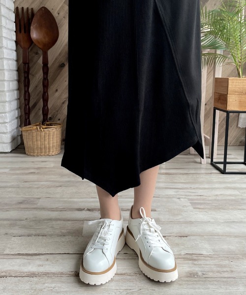 LUGG NAGG(ラグナグ)の「【maschietta】【3E】プラットフォームレースアップシューズ【厚底】(パンプス・レディース・オフホワイト/ブラック/ブラック×ブラック・M/L/S/LL)」の21枚目の写真