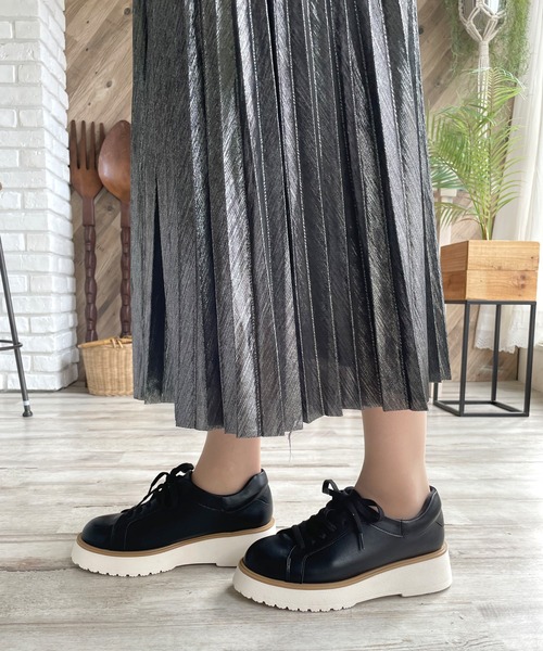 LUGG NAGG(ラグナグ)の「【maschietta】【3E】プラットフォームレースアップシューズ【厚底】(パンプス・レディース・オフホワイト/ブラック/ブラック×ブラック・M/L/S/LL)」の18枚目の写真